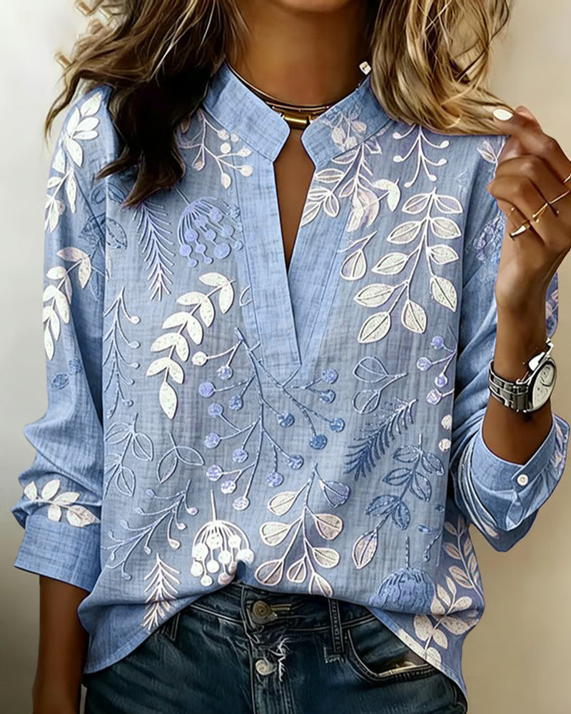 Adanna Floral High-Neck Blouse
