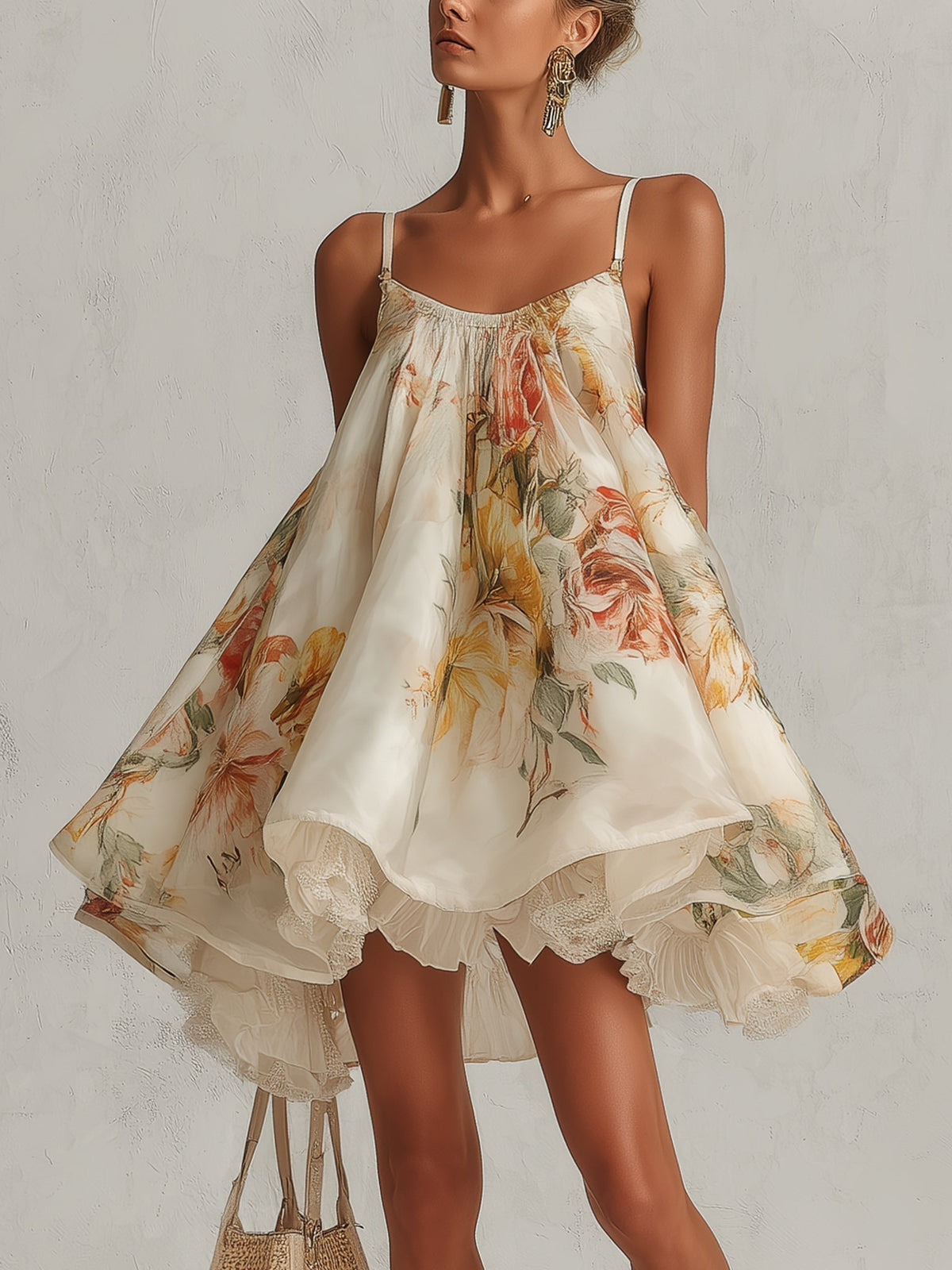Liliana Organza Floral Mini Dress