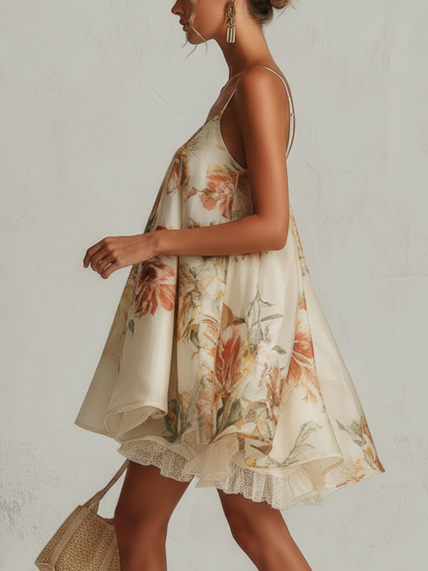 Liliana Organza Floral Mini Dress