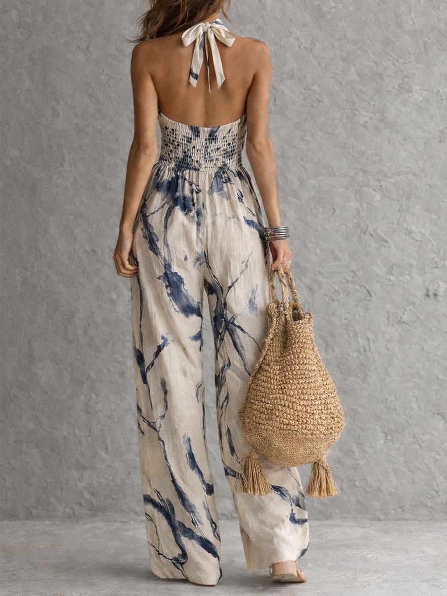 Daniela Print Wide-Leg Jumpsuit