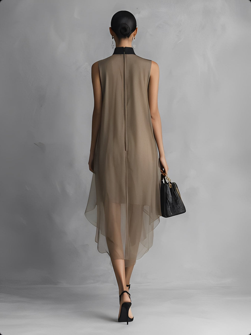 Sahra Draped Khaki Dress