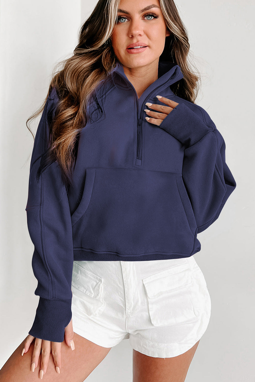 Tamsin Thumb-Hole Zip Sweatshirt