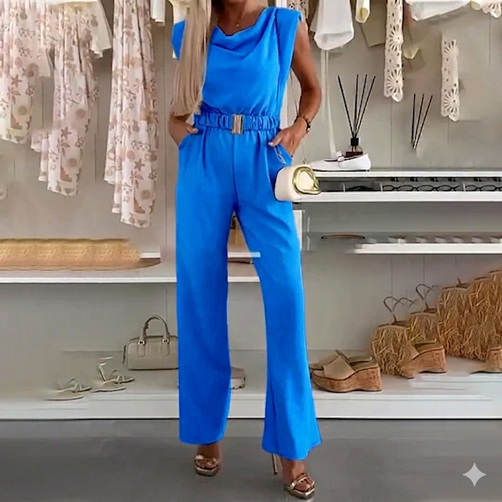 Lyda Belted Sleeveless Jumpsuit