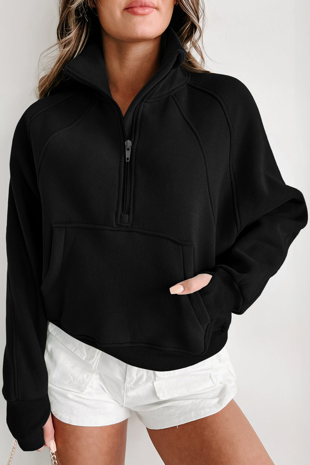 Tamsin Thumb-Hole Zip Sweatshirt