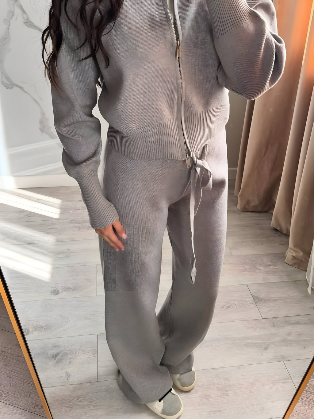 Nia Double-Zip Knit Two-Piece Set