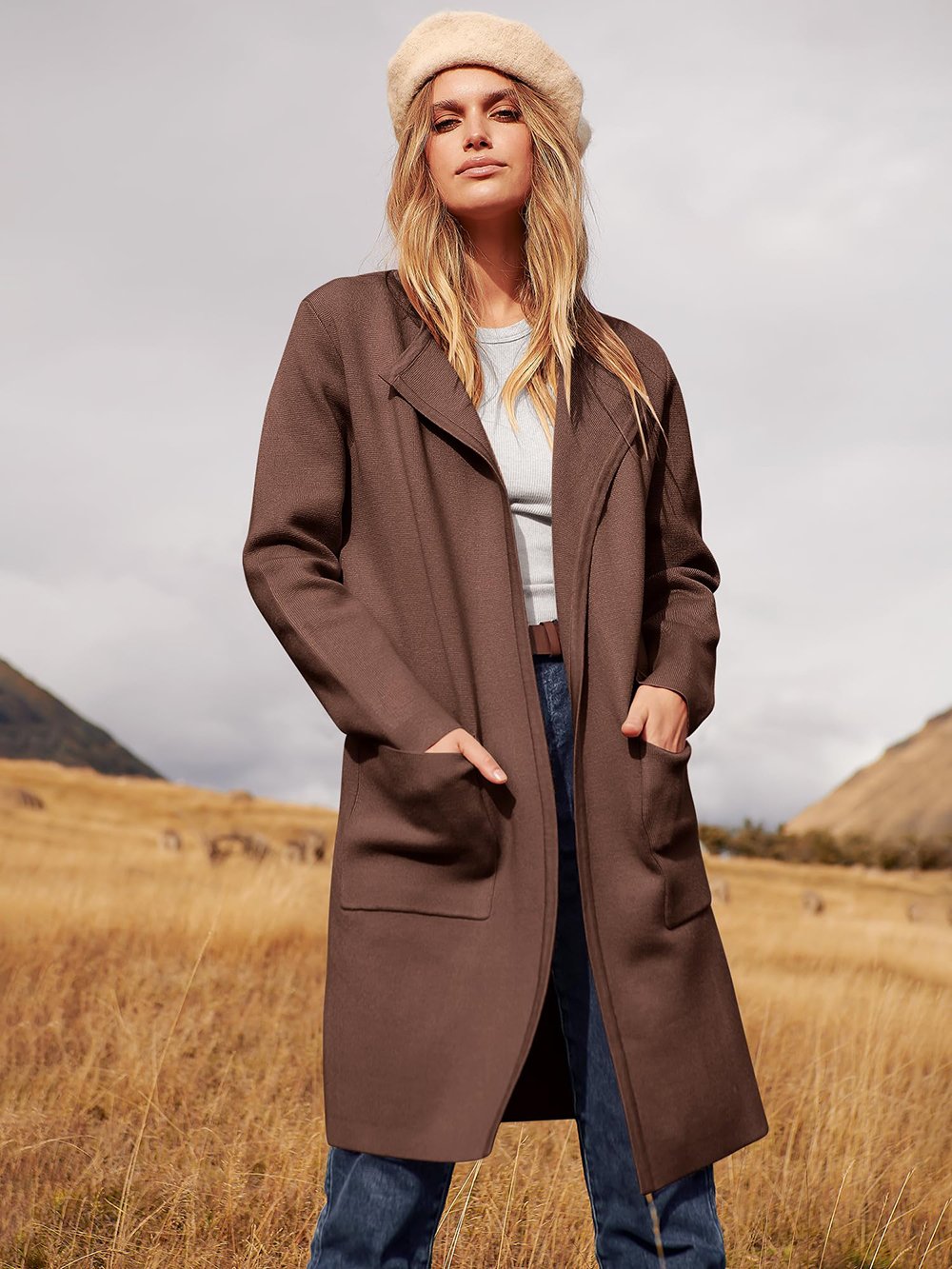 Noa Lapel Longline Coatigan