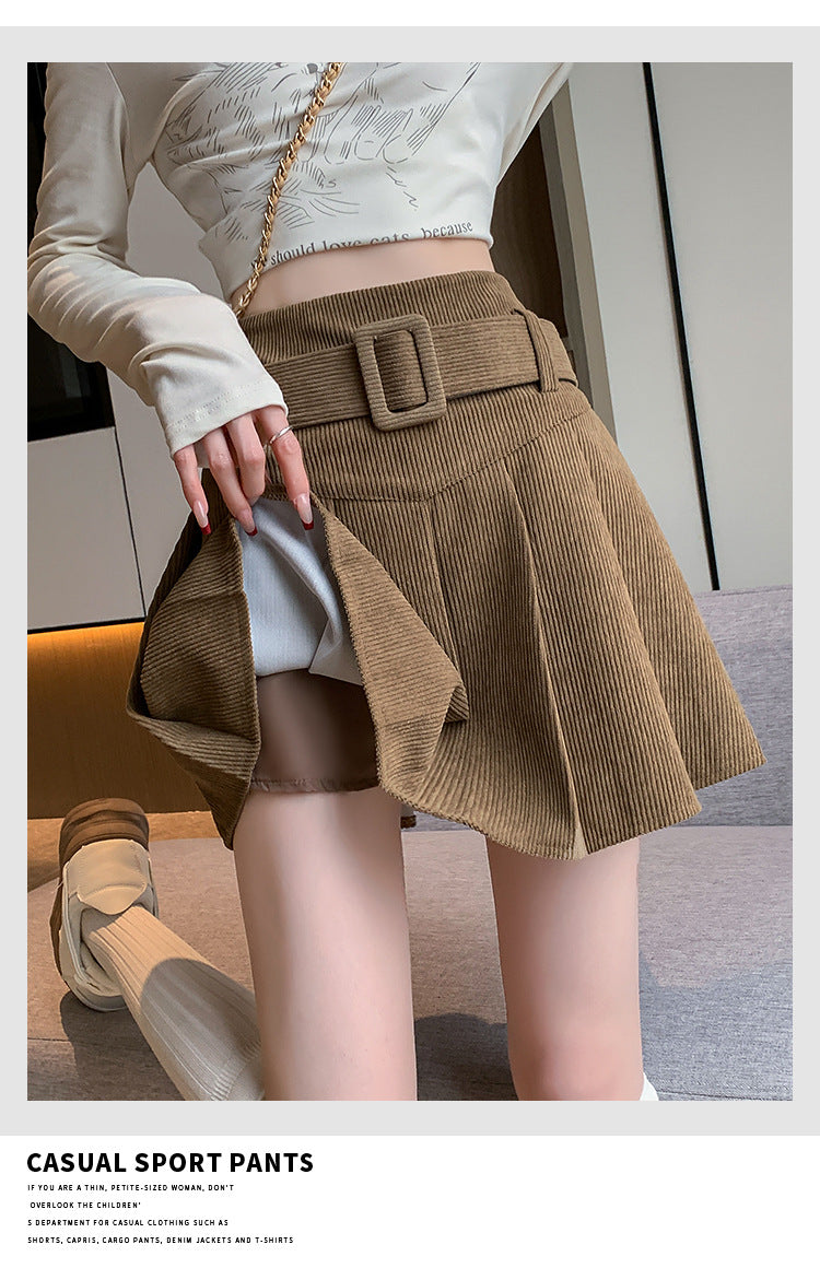 Demi Corduroy Pleated Mini Skirt