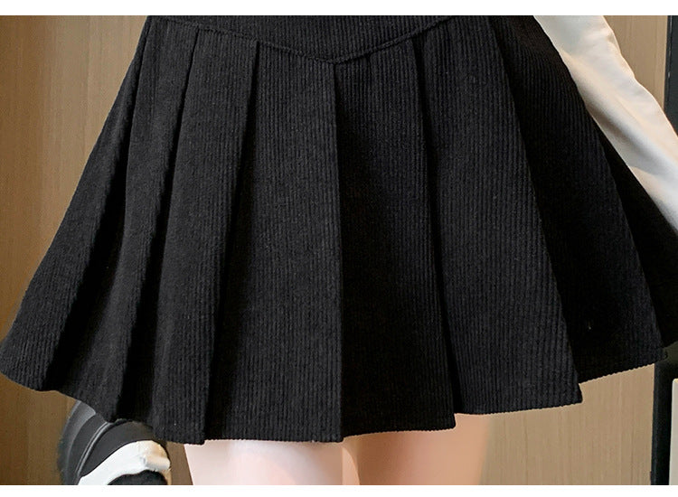 Demi Corduroy Pleated Mini Skirt