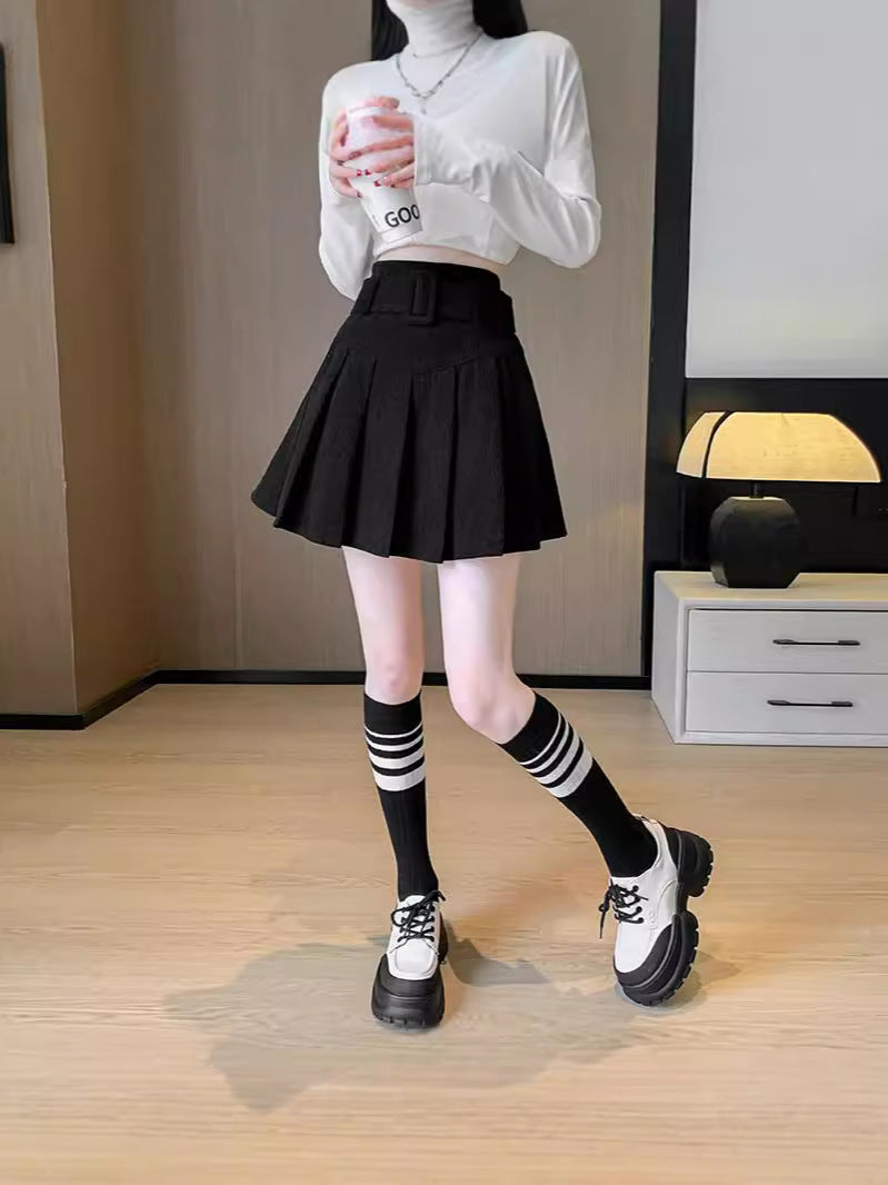 Demi Corduroy Pleated Mini Skirt