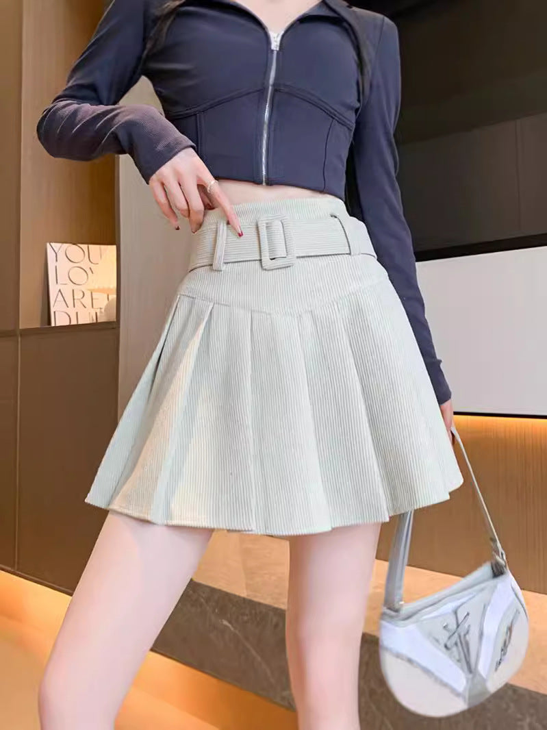 Demi Corduroy Pleated Mini Skirt