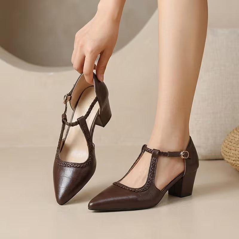 Brielle Braided T-Bar Heels