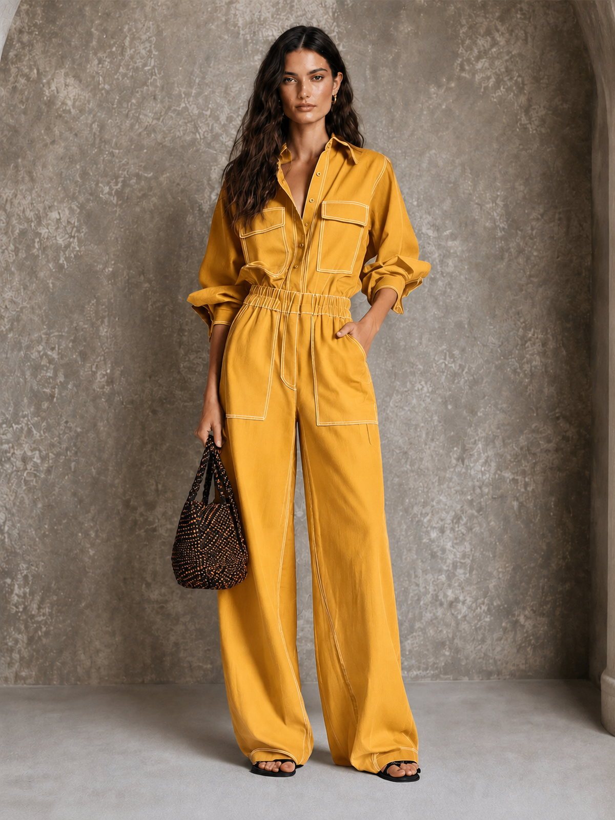 Amara Utility Wide-Leg Jumpsuit
