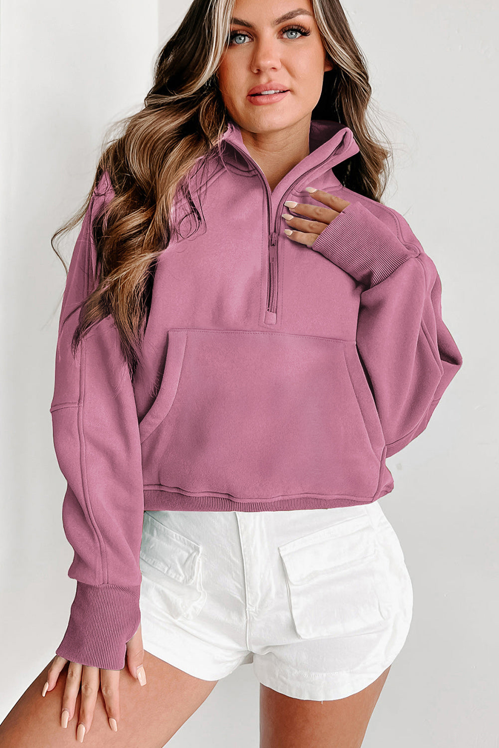 Tamsin Thumb-Hole Zip Sweatshirt