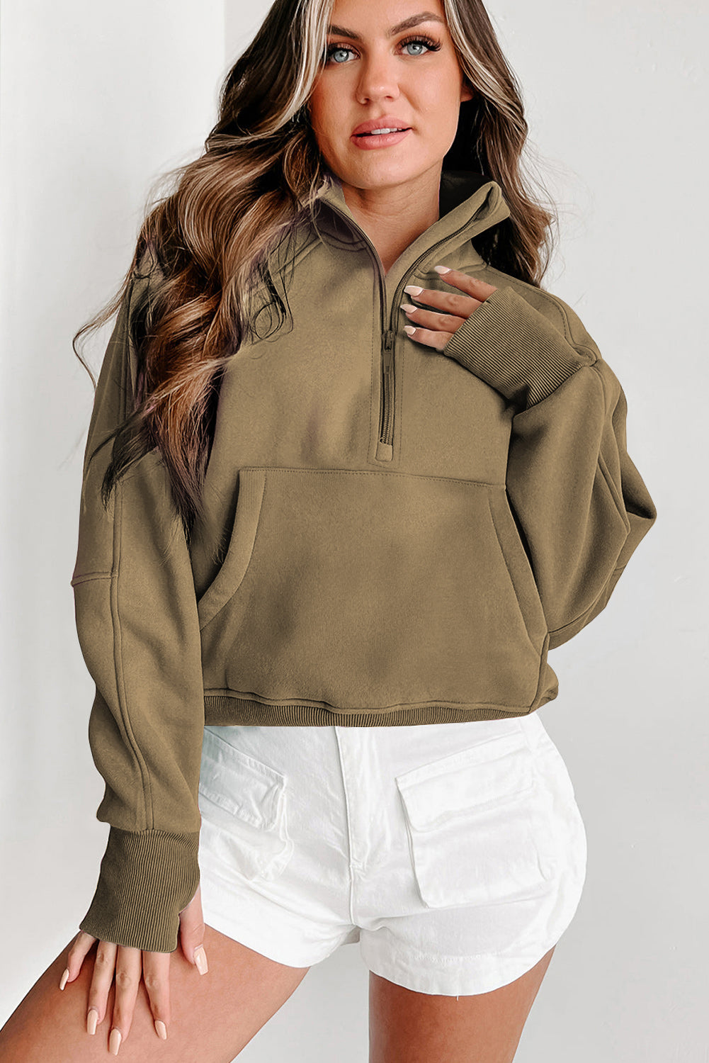 Tamsin Thumb-Hole Zip Sweatshirt