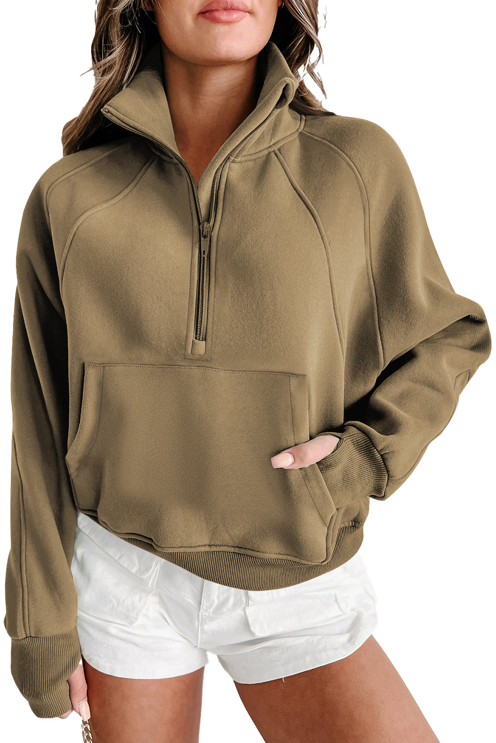 Tamsin Thumb-Hole Zip Sweatshirt