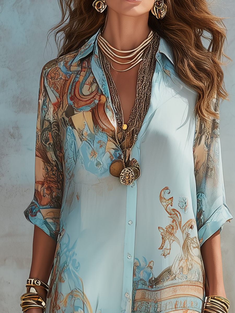 Iris Baroque Floral Chiffon Maxi Dress