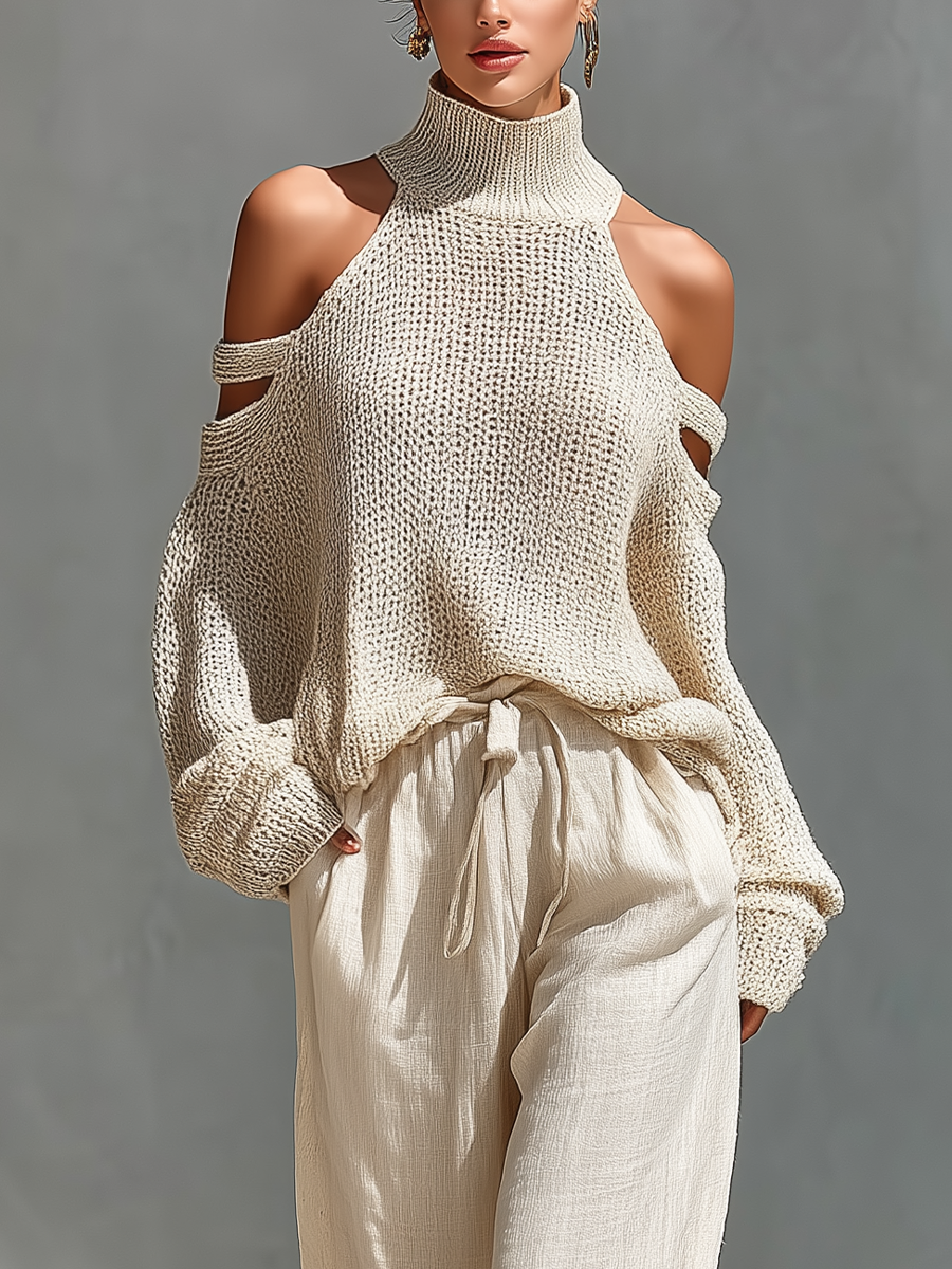 Elyzia Knit Top & Wide-Leg Trouser Set