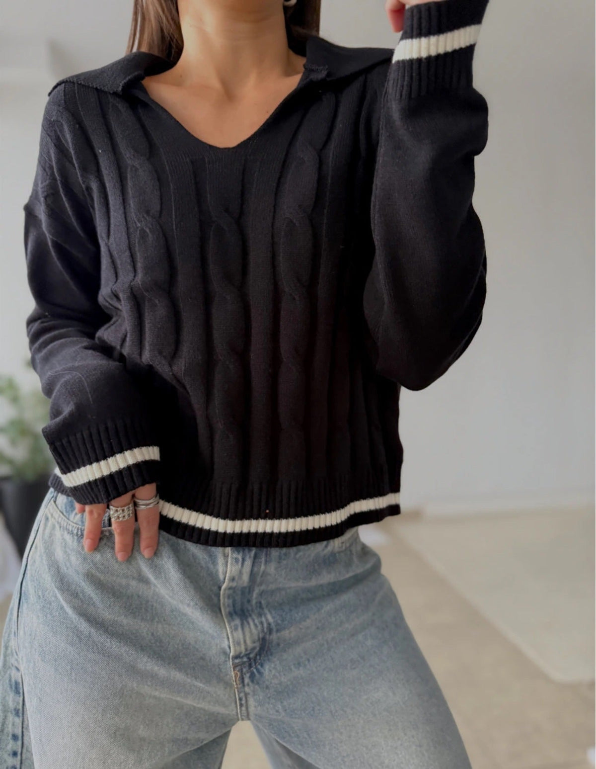 Mira Collared Knit Sweater
