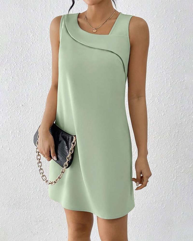Ayna Asymmetric Collar Dress