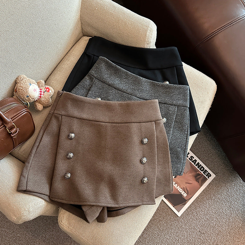 Blair Double-Breasted Wool Skort