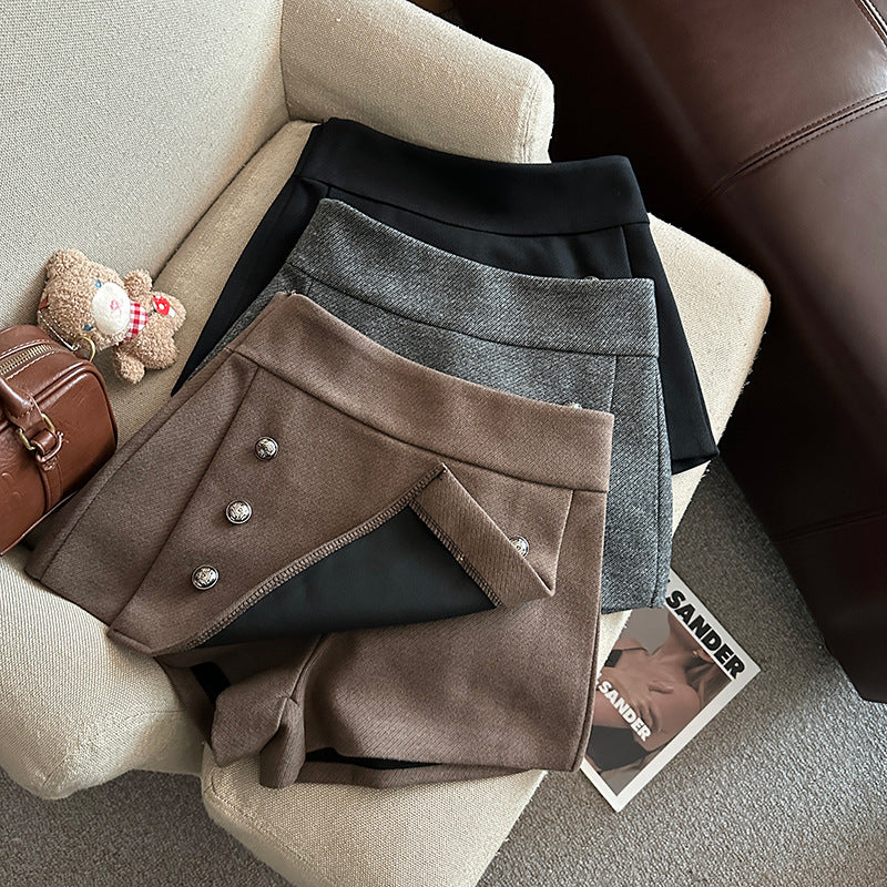 Blair Double-Breasted Wool Skort