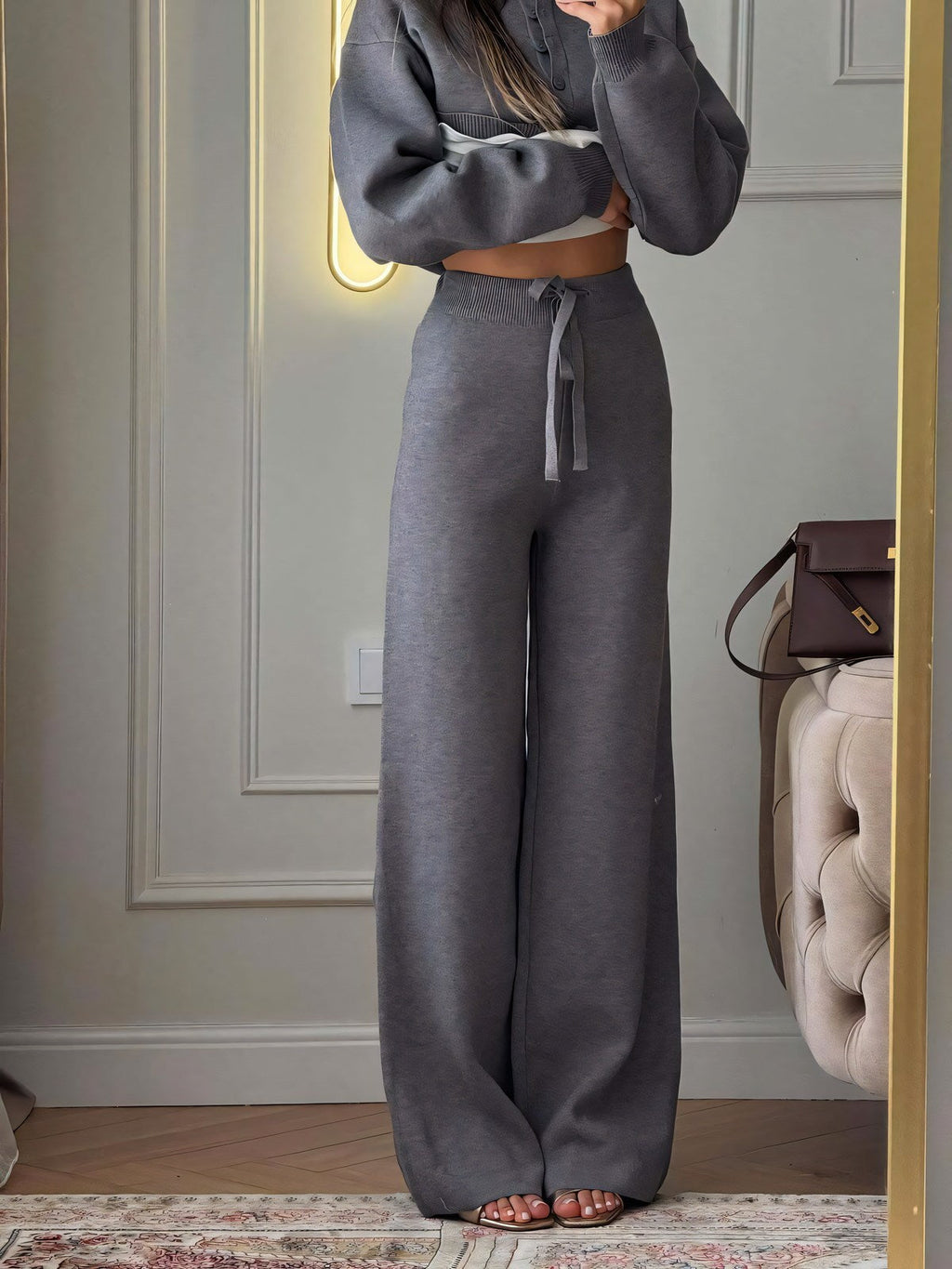 Perla Collared Cotton Trouser Set