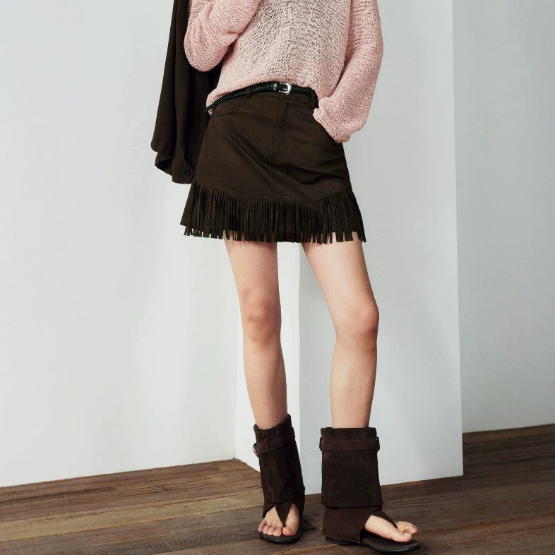 Frida Tassel A-Line Mini Skirt