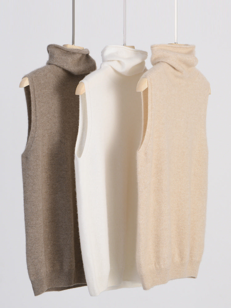Ivy Pure-Wool Roll-Neck Sweater Vest
