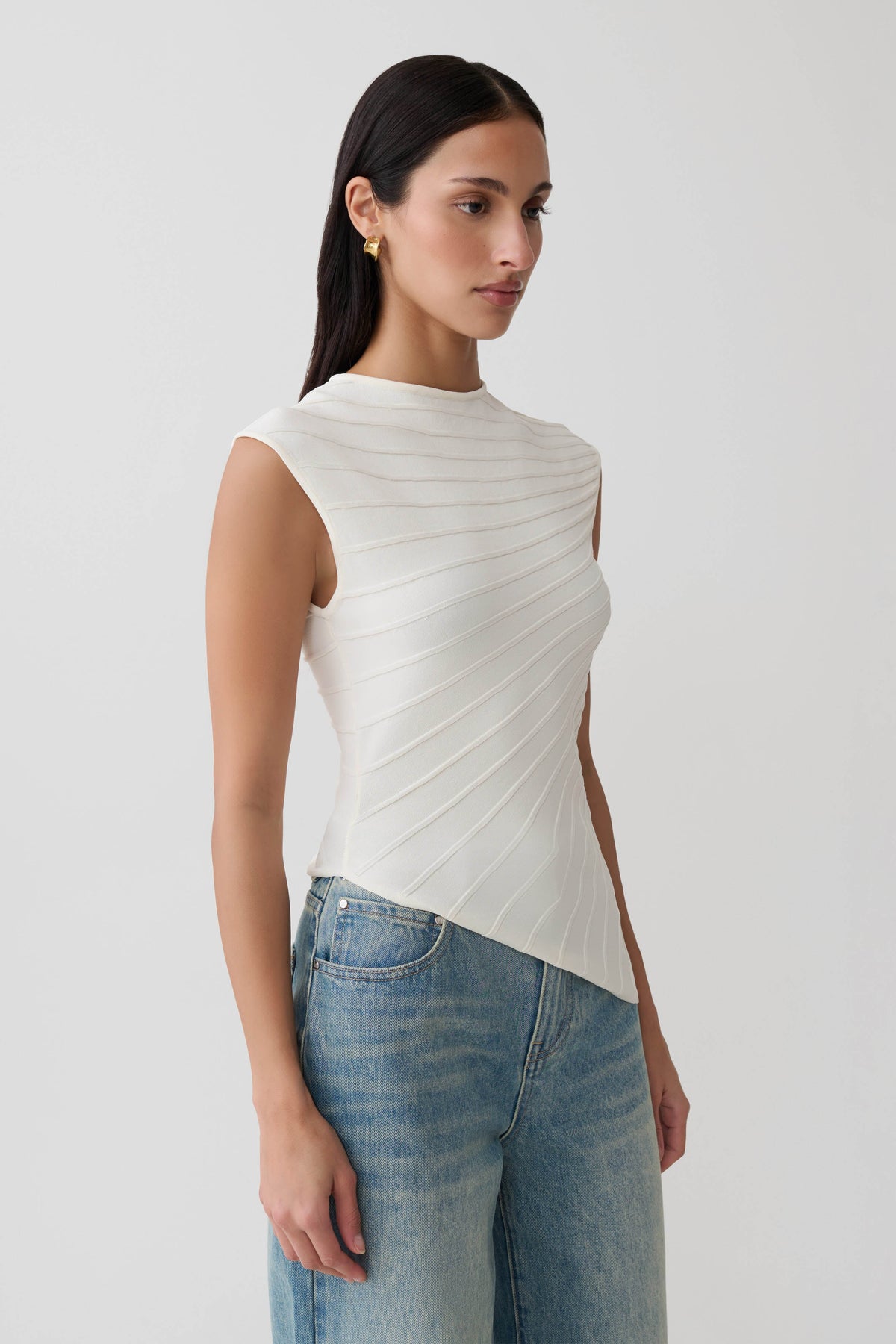 Marlow Ribbed Longline Sleeveless Top