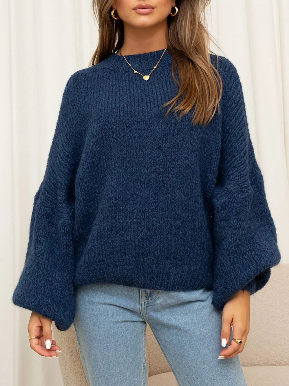Ronia Drop-Shoulder Crew Sweater