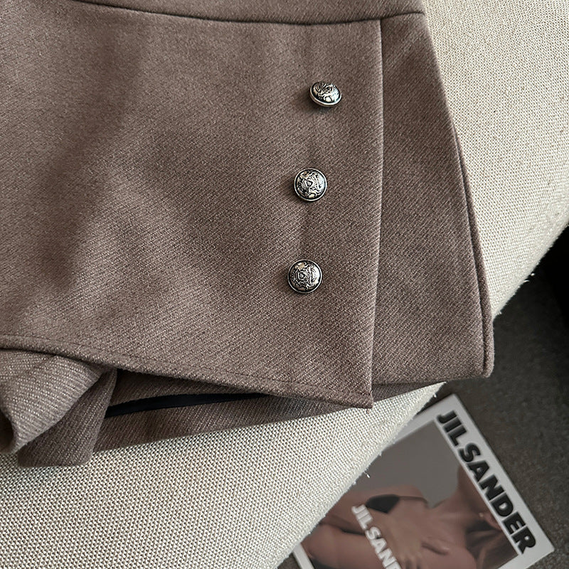 Blair Double-Breasted Wool Skort