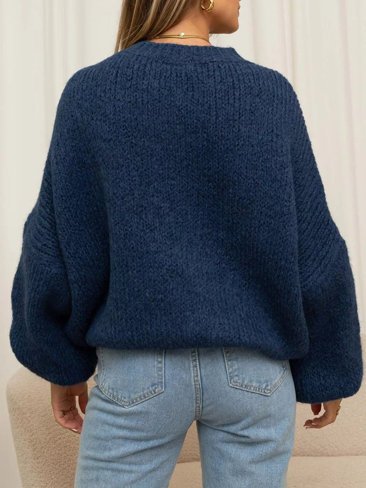 Ronia Drop-Shoulder Crew Sweater