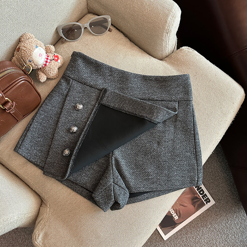 Blair Double-Breasted Wool Skort