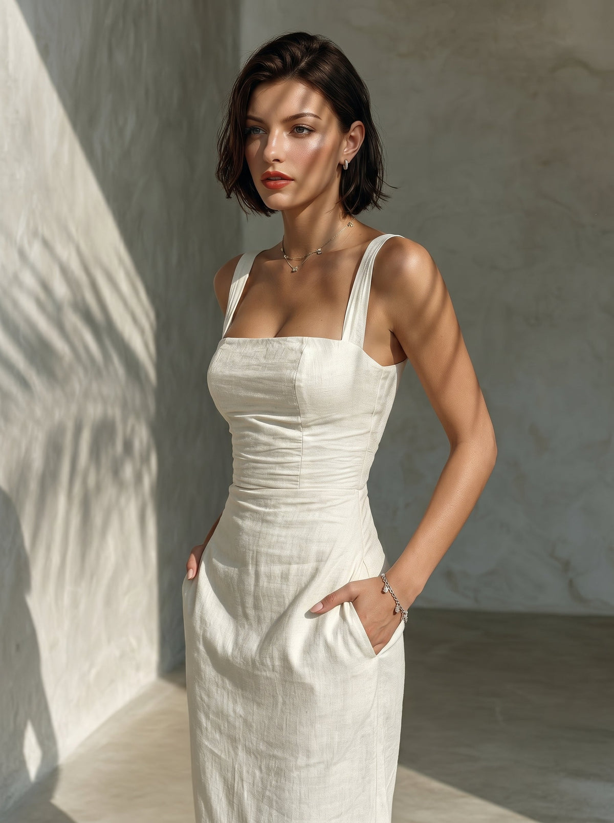 Serena Linen Midi Dress