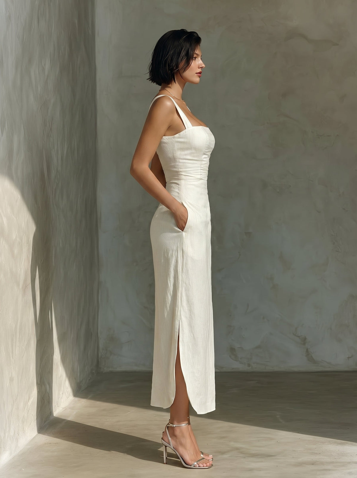 Serena Linen Midi Dress