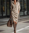 Amina Elegant Knit Midi Dress