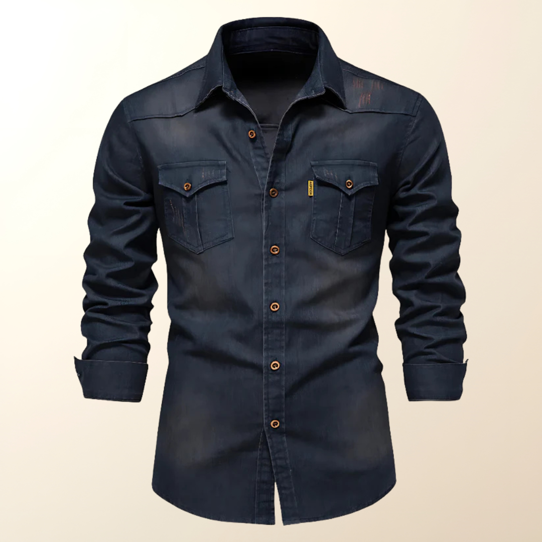 Ansel Denim Polo Shirt