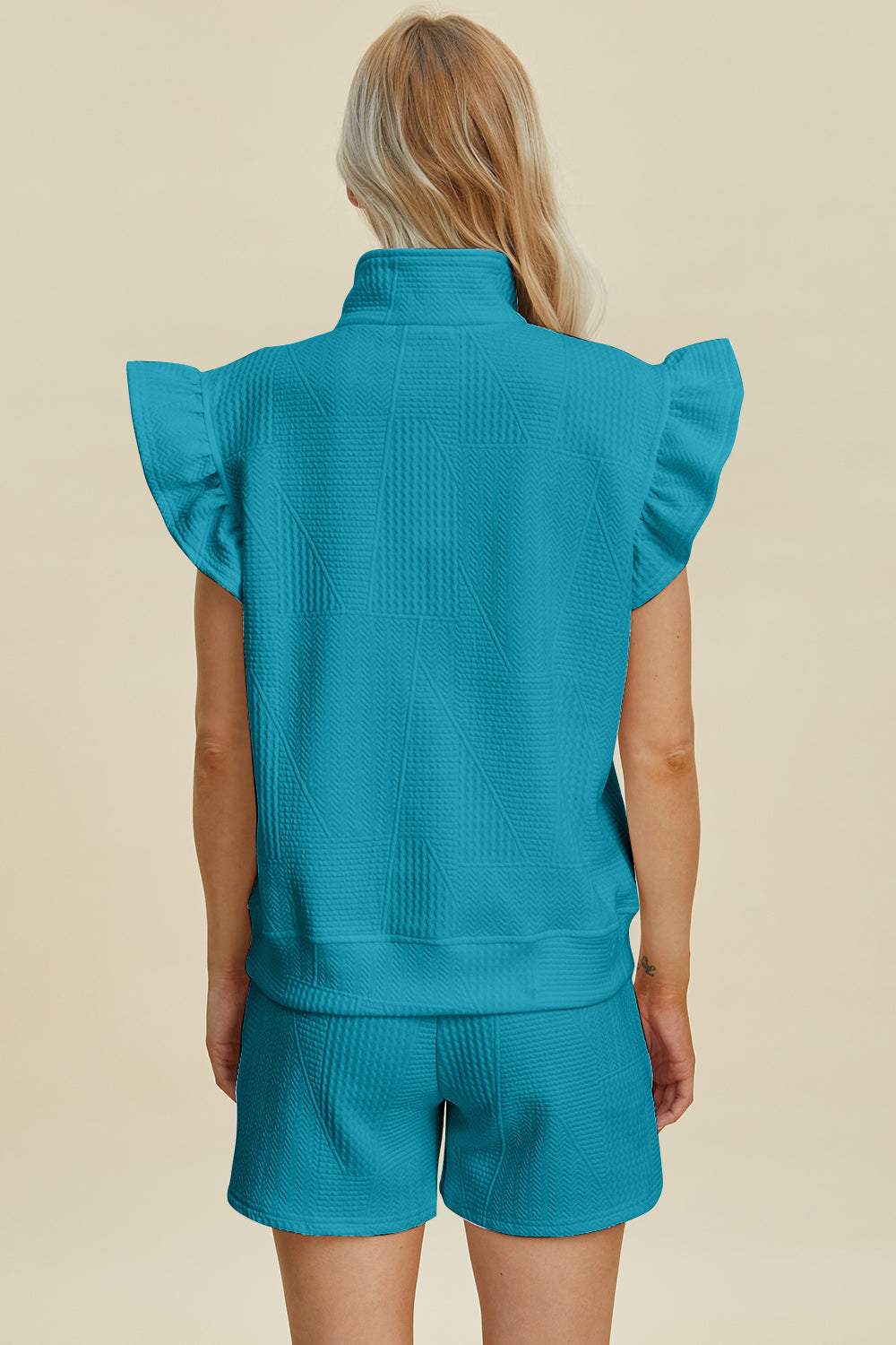 Talene Flounce-Sleeve Top & Shorts Set