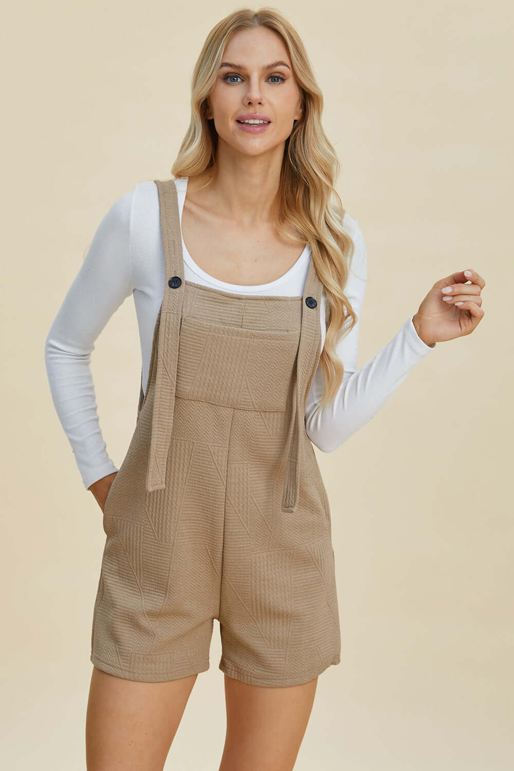 Rowena Textured Sleeveless Romper