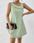 Ayna Asymmetric Collar Dress