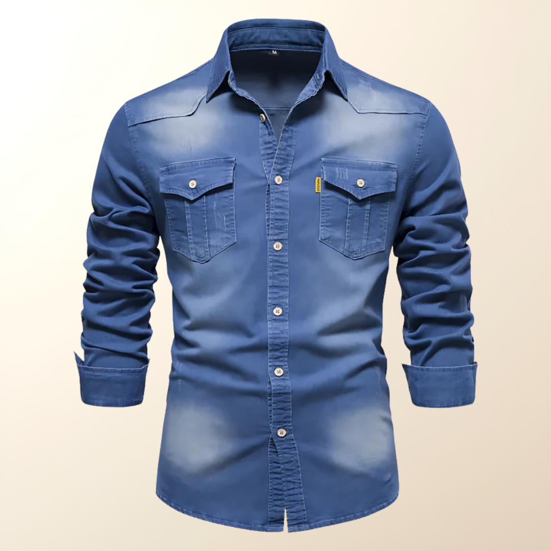 Ansel Denim Polo Shirt