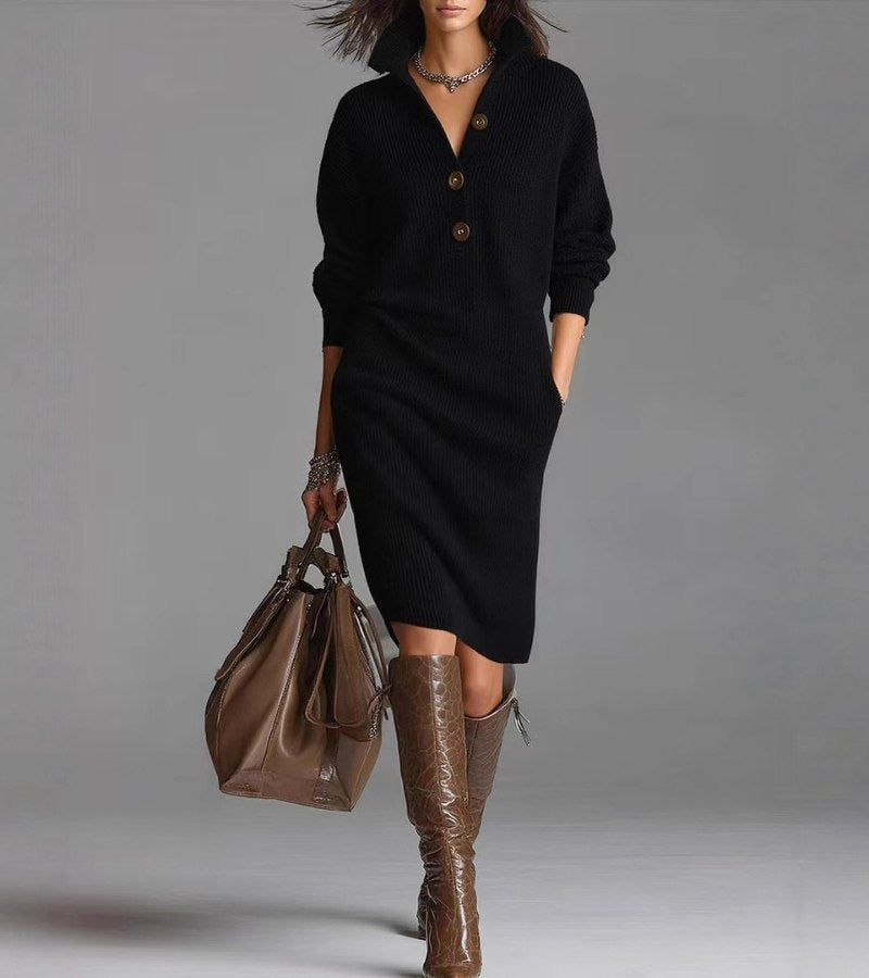 Amina Elegant Knit Midi Dress