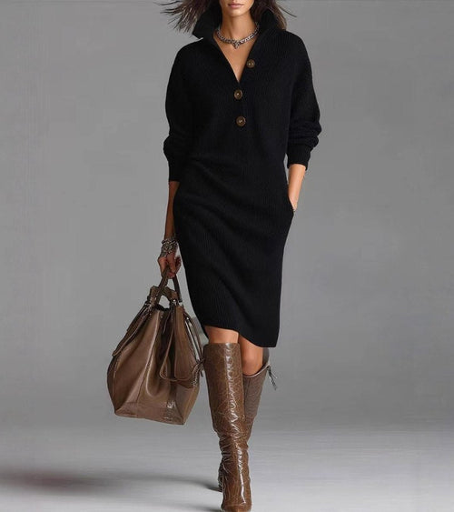 Amina Elegant Knit Midi Dress