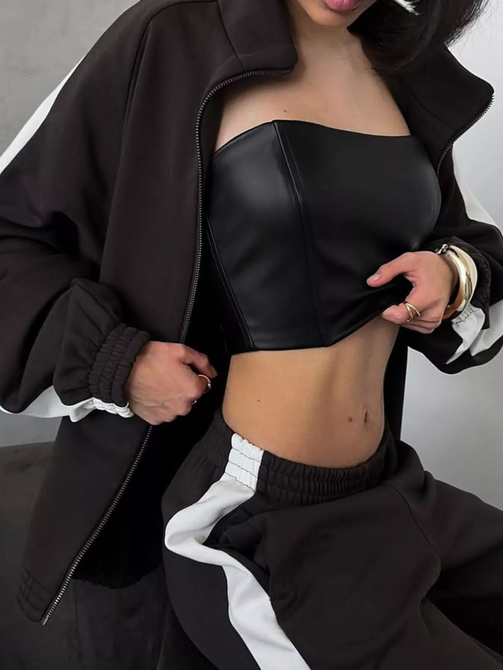 Xara Zip-Front Sport Two-Piece Set
