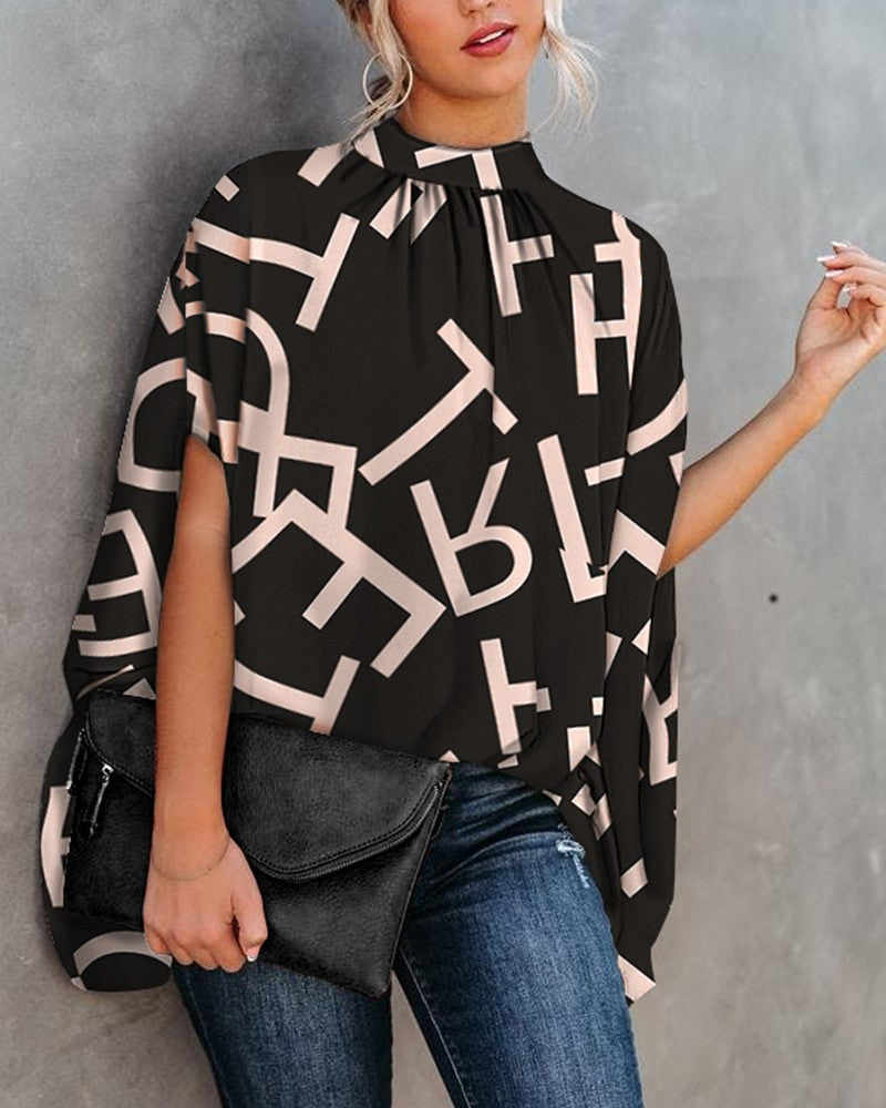 Farah Doll-Sleeve Print Blouse