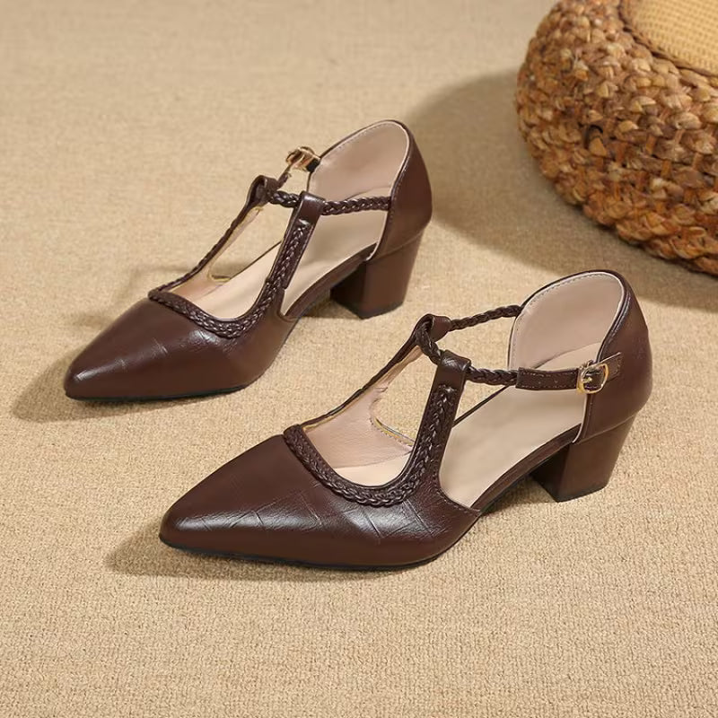 Brielle Braided T-Bar Heels