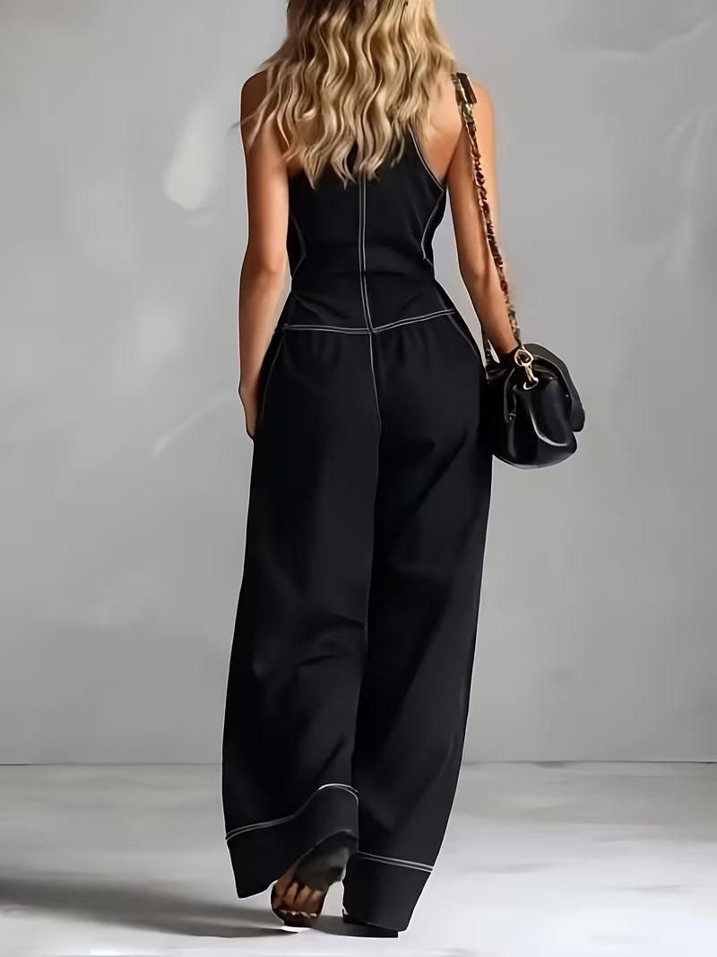 Bryana Striped Patchwork Jumpsuit