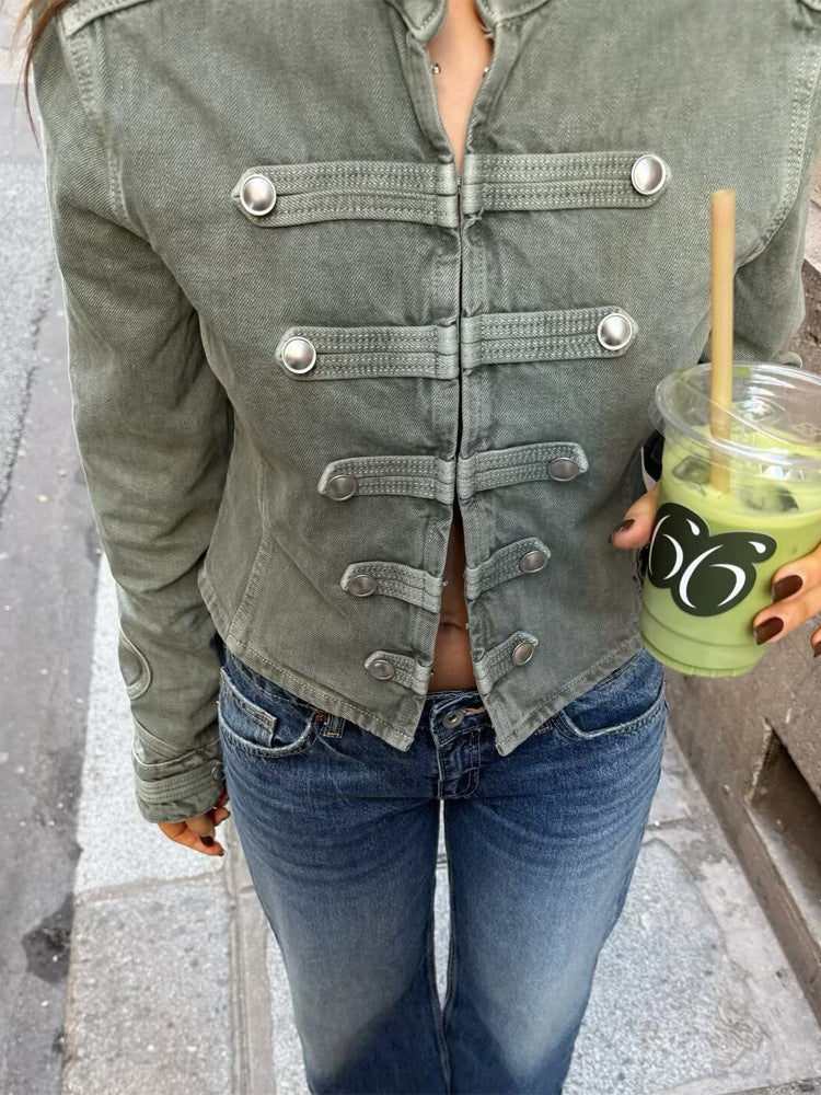 Dahlia Cropped Denim Jacket