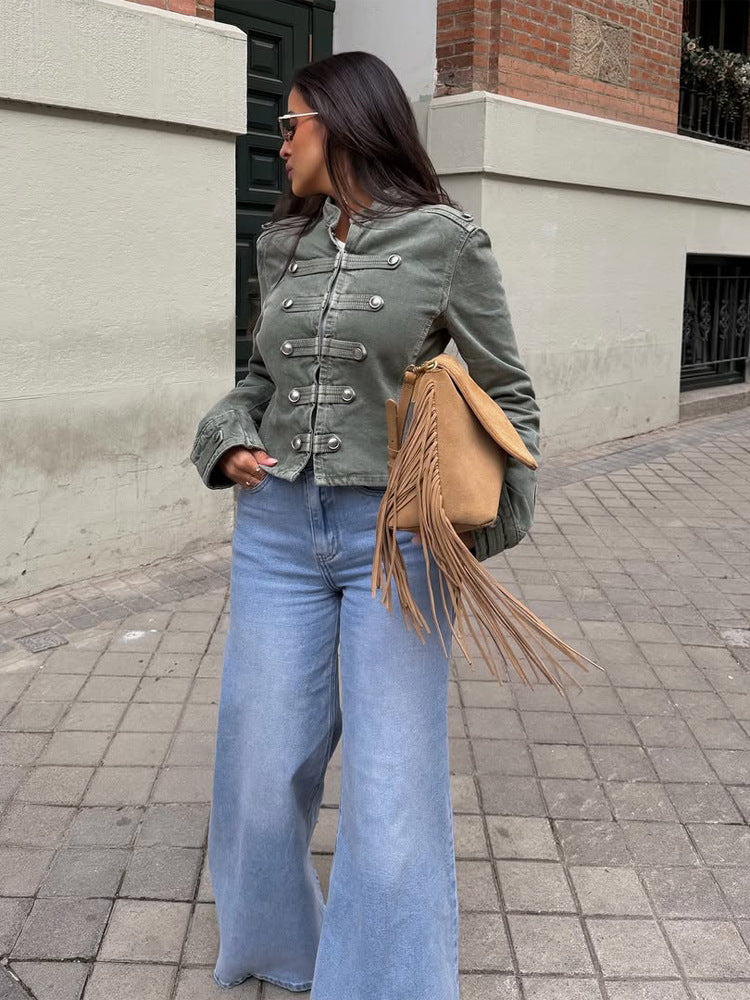 Dahlia Cropped Denim Jacket
