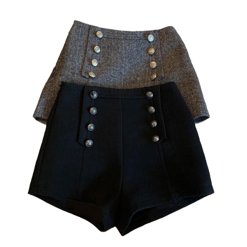 Simone High-Waisted Wool Shorts